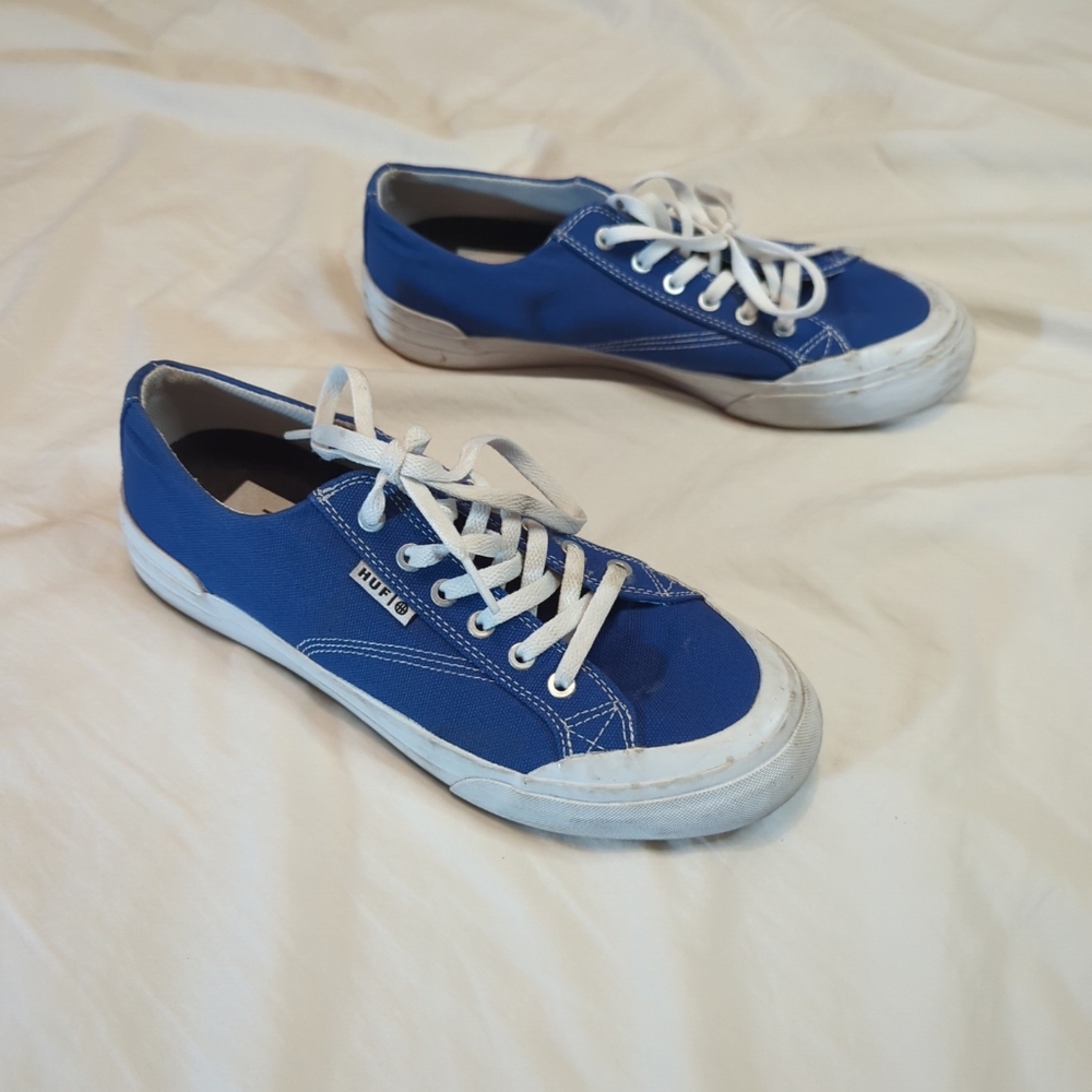 Huf Worldwide Classic Low Skate Sneakers Youth 6.5 Royal Blue/White Cap Toe